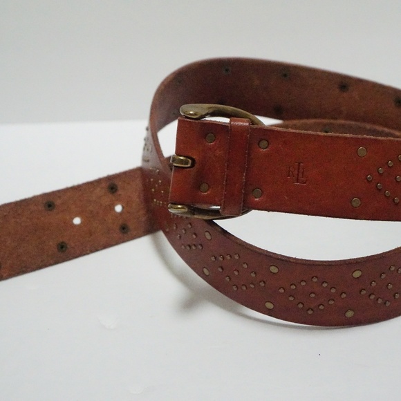 Lauren Ralph Lauren brown studded belt - Picture 2 of 6